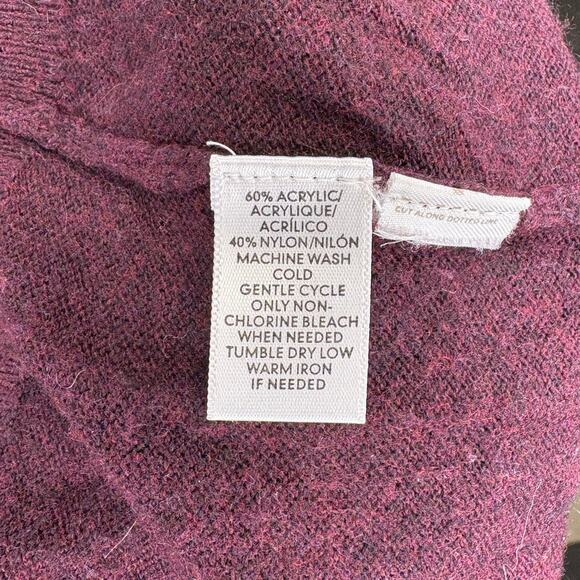 Loft Purple Maroon Cozy Cowl Neck Knit Tunic Sweater Womens Sz XS - Picture 4 of 4